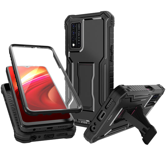 FITO for T-Mobile REVVL V Plus 5G Case, Dual Layer Shockproof Heavy Duty Case for T-Mobile REVVL V Plus 5G Phone with Screen Protector, Built in Kickstand