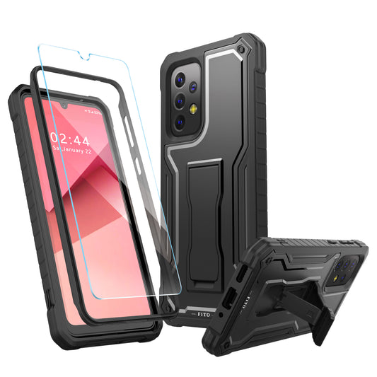 FITO for Samsung Galaxy A33 Case, Dual Layer Shockproof Heavy Duty Case for Samsung A33 5G Phone with Screen Protector, Built-in Kickstand
