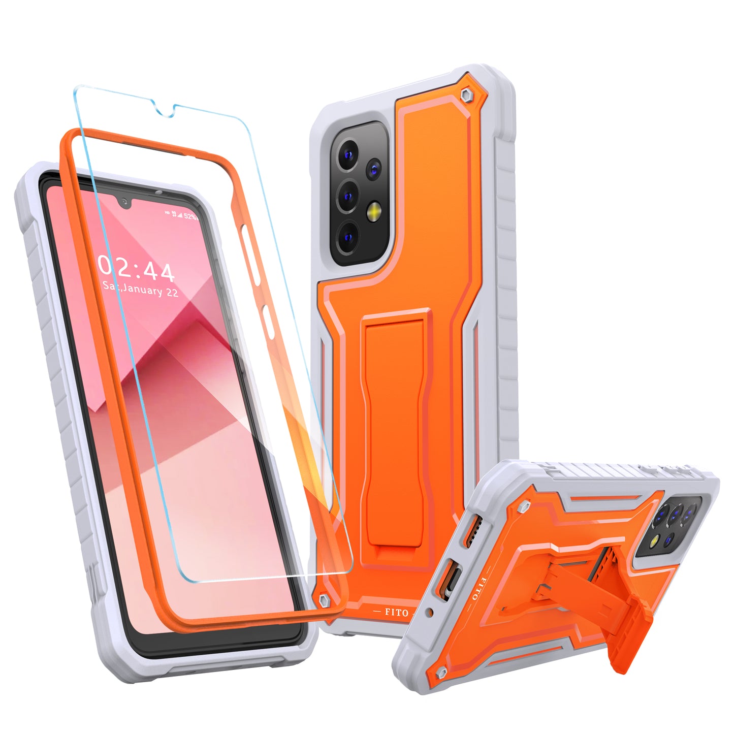 FITO for Samsung Galaxy A33 Case, Dual Layer Shockproof Heavy Duty Case for Samsung A33 5G Phone with Screen Protector, Built-in Kickstand