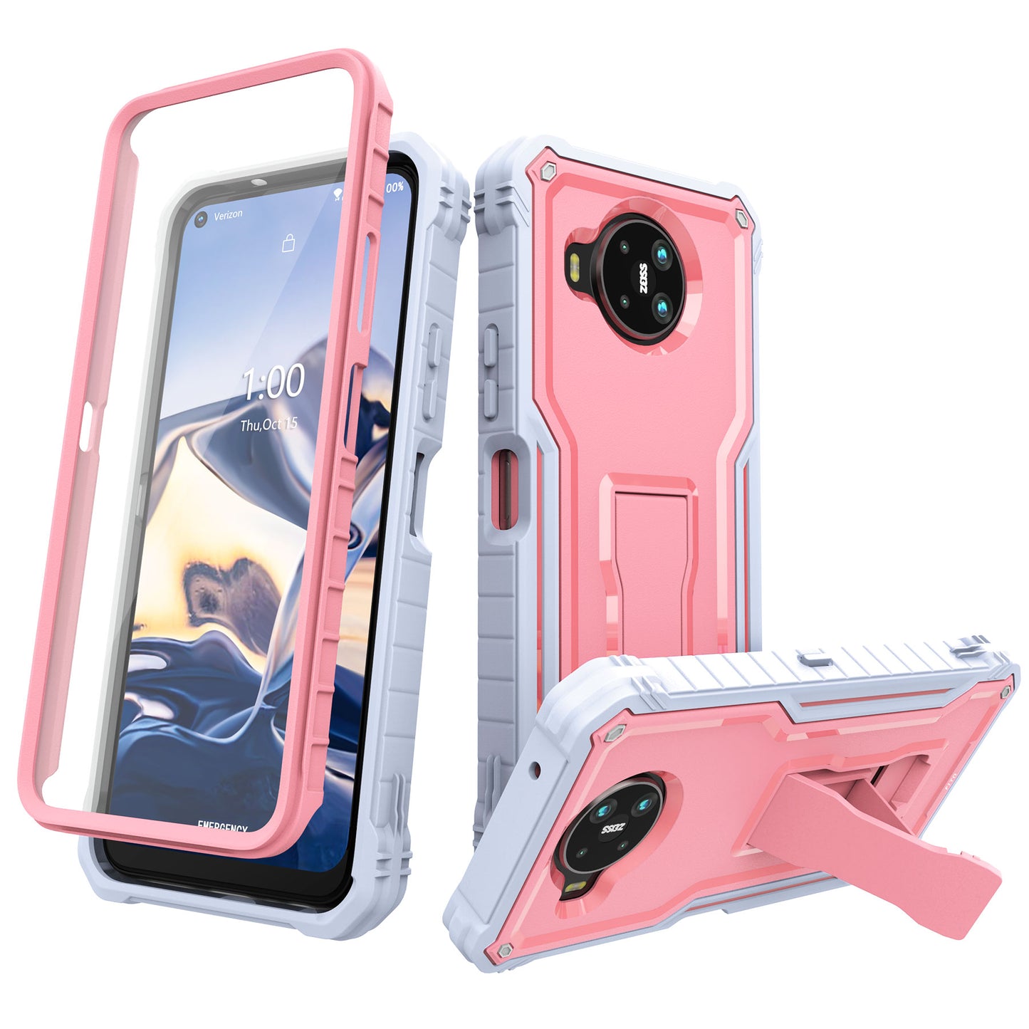 FITO for Nokia 8 V 5G UW Case, Compatible with Nokia 8.3 Phone, Dual Layer Shockproof Heavy Duty Case with Screen Protector, Built-in Kickstand