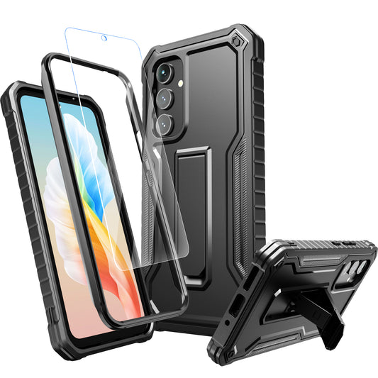 FITO for Samsung Galaxy A54 5G Case, Dual Layer Shockproof Heavy Duty Case Come with Glass Screen Protector, Built-in Kickstand
