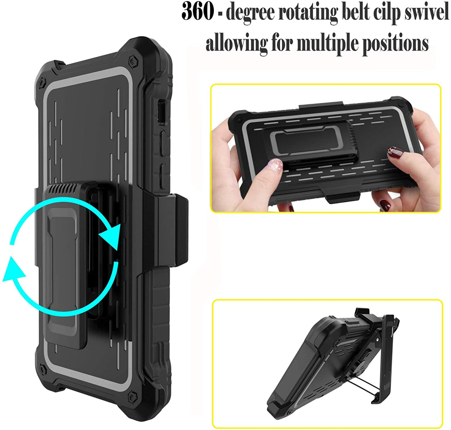 Holster Belt Clip iPhone 12 & iPhone 12 Pro Case 6.1 inch, Full Body Protection Case