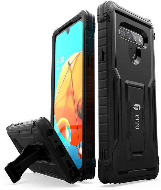 FITO for LG Stylo 6 Case, Dual Layer Shockproof Heavy Duty Case for LG Stylo 6 Phone Without Screen Protector, Built-in Kickstand