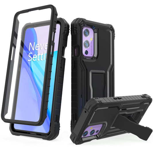 FITO OnePlus 9 Case, Dual Layer Shockproof Heavy Duty Case for OnePlus 9 Phone with Screen Protector, Built-in Kickstand