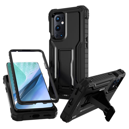 FITO OnePlus 9 Pro Case, Dual Layer Shockproof Heavy Duty Case for OnePlus 9 Pro Phone, Built-in Screen Protector with Kickstand