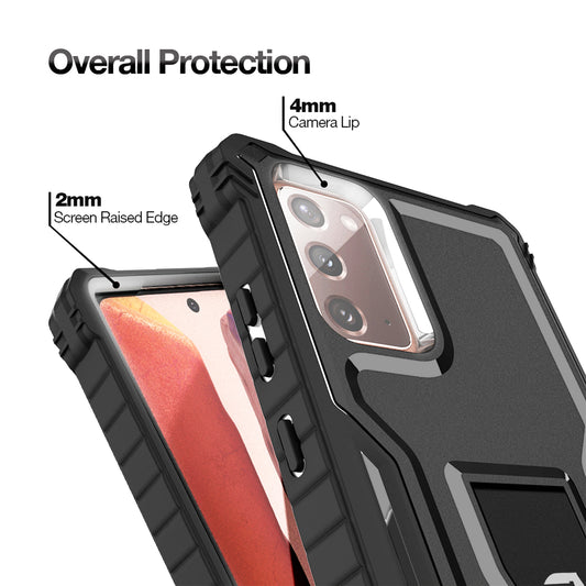 FITO Samsung Galaxy Note 20 Case, Dual Layer Shockproof Heavy Duty Case for Samsung Note 20 5G Phone Without Screen Protector, Built-in Kickstand