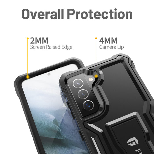 FITO for Samsung Galaxy S21 Plus 5G Case, Dual Layer Shockproof Heavy Duty Case for Samsung S21 Plus 5G Phone Built-in Kickstand, Without Screen Protector